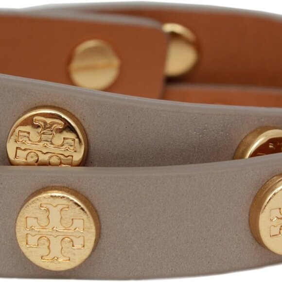 Tory Burch Tan Leather & Gold‑Tone Bracelet - Picture 1 of 3